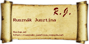 Rusznák Jusztina névjegykártya